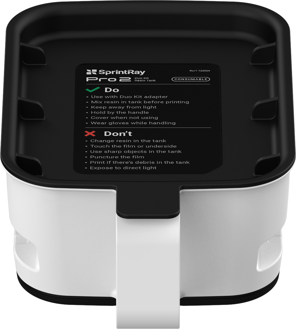 Sprintry Pro SprintRay Pro 2 Duo Kit Resin Tank – Voxel Dental
